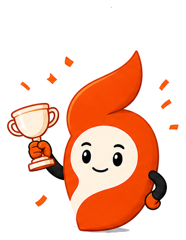 Spark celebrating with a trophy